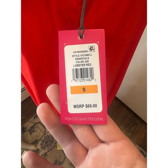 Vince Camuto NWT | Red V-Neck Tie-Shoulder Asymmetric Jumpsuit | Size S - Picture 8 of 12